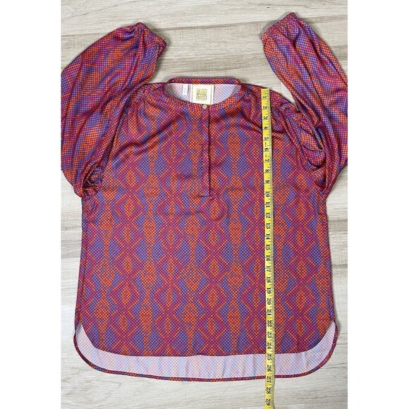 Vibrant Purple and Orange Women's Blouse - Picture 5 of 6